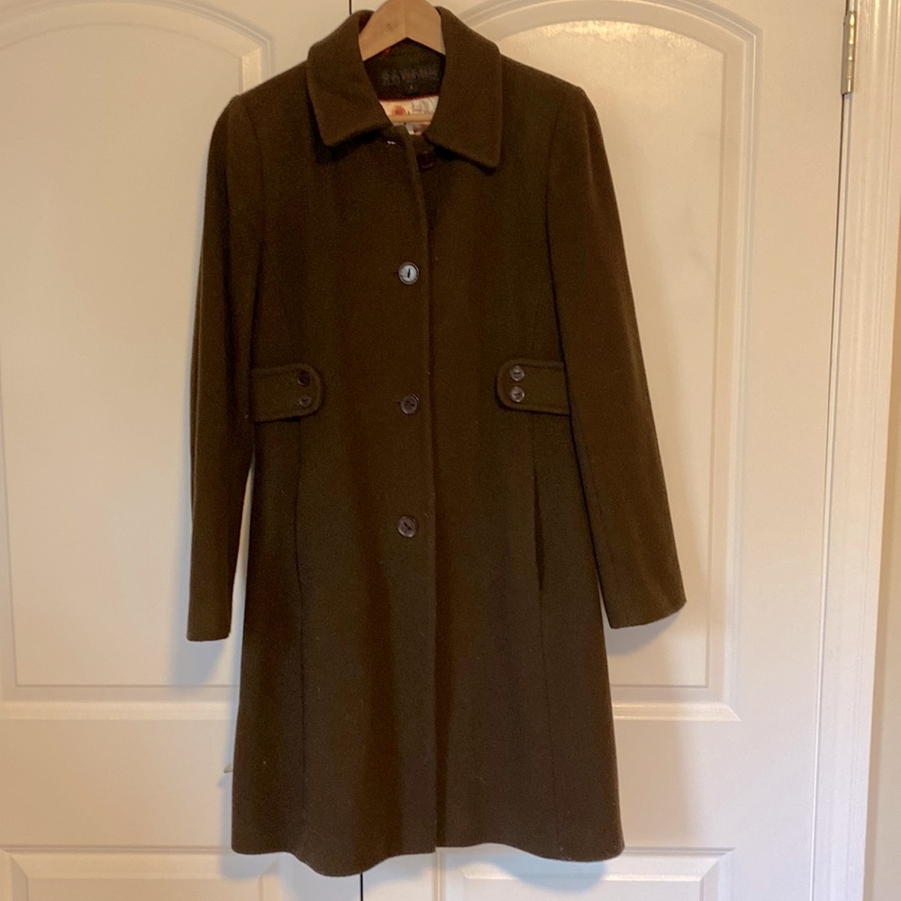 Via Spiga Wool Cashmere Brown Coat Size 8